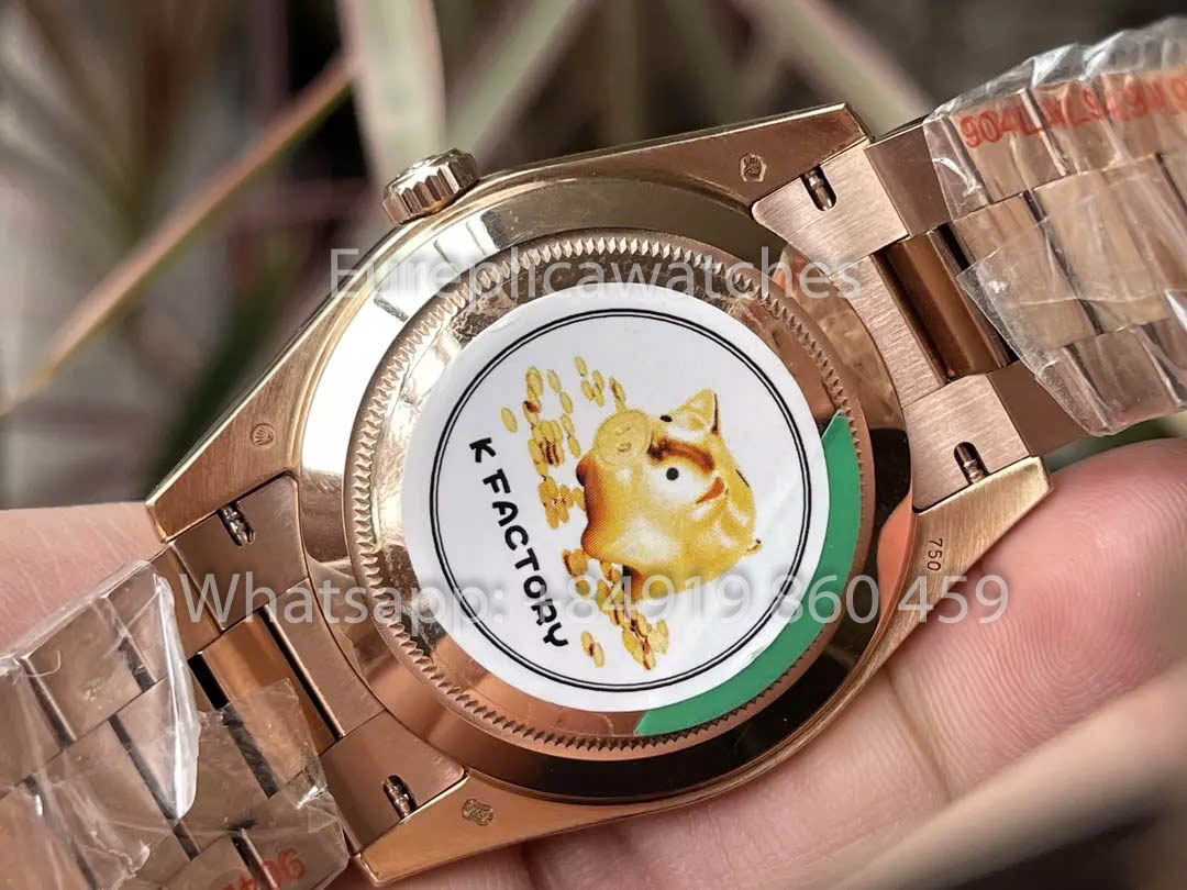 Rolex Everose Gold Day Date 40 228235-0032 Quadrante Bianco 1:1 Miglior Clone KF Factory 215 Grammi