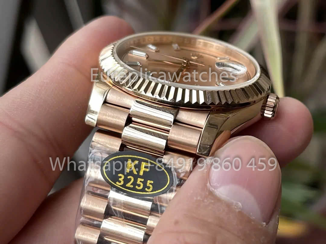 Rolex Everose Gold Day Date 40 228235 esfera sundust 1:1 Mejor clon KF Factory 215 gramos