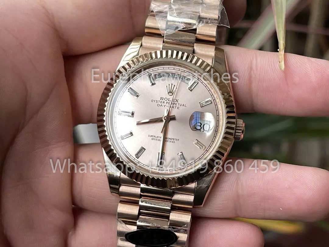 Rolex Everose Gold Day Date 40 228235 sundust dial  1:1 Best Clone KF Factory 215 Gram