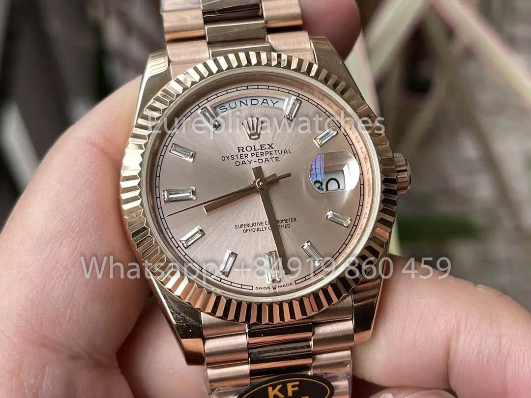 Rolex Everose Gold Day Date 40 228235 sundust dial  1:1 Best Clone KF Factory 215 Gram