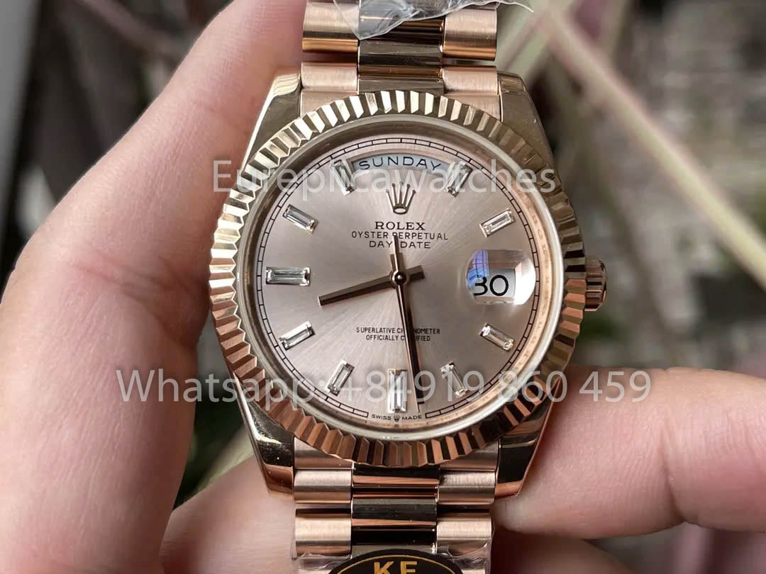 Rolex Everose Gold Day Date 40 228235 sundust dial  1:1 Best Clone KF Factory 215 Gram