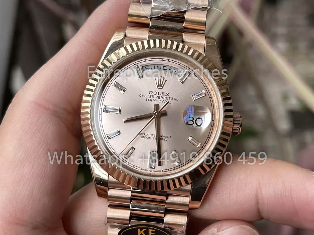 Rolex Everose Gold Day Date 40 228235 esfera sundust 1:1 Mejor clon KF Factory 215 gramos