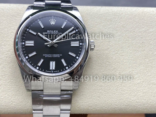 Rolex Oyster Perpetual M124300-0002 41MM 1:1 Mejor clon vs. esfera negra de fábrica